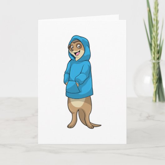 Erdmännchen mit Kapuzenpullover Karte (Vorderseite)