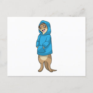 Erdmännchen mit Kapuzenpullover Postkarte