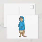 Erdmännchen mit Kapuzenpullover Postkarte (Vorne/Hinten)