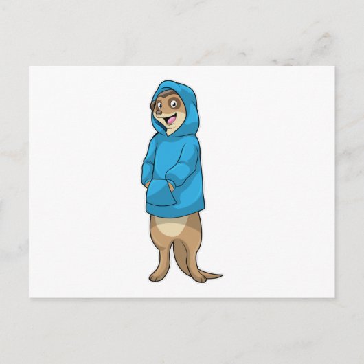 Erdmännchen mit Kapuzenpullover Postkarte (Vorderseite)