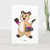 Erdmännchen mit Kurzhantel Karte (Rückseite)