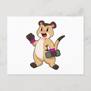 Erdmännchen mit Kurzhantel Postkarte