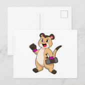 Erdmännchen mit Kurzhantel Postkarte (Vorne/Hinten)