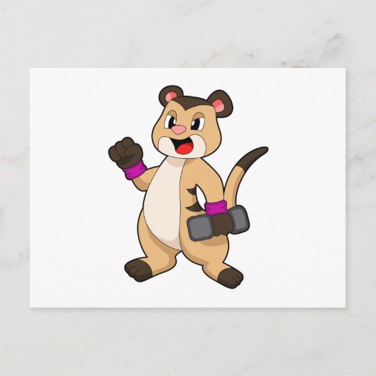 Erdmännchen mit Kurzhantel Postkarte (Vorderseite)