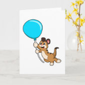 Erdmännchen mit Luftballon Karte (Gelbe Blume)