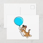 Erdmännchen mit Luftballon Postkarte (Vorne/Hinten)