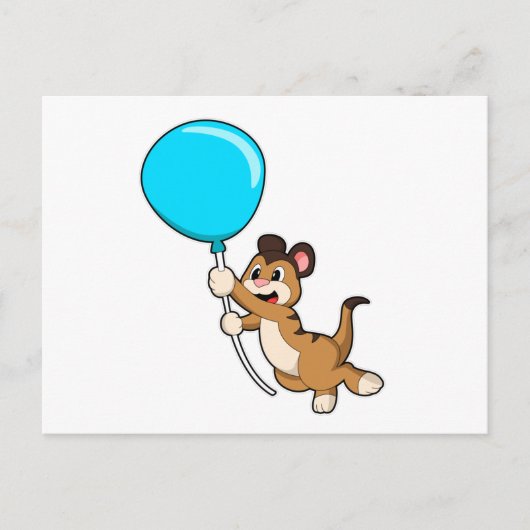 Erdmännchen mit Luftballon Postkarte (Vorderseite)