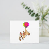 Erdmännchen mit Luftballon Postkarte (Stehend Vorderseite)
