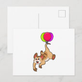 Erdmännchen mit Luftballon Postkarte (Vorne/Hinten)