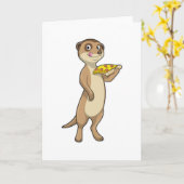 Erdmännchen mit Pizza Karte (Gelbe Blume)
