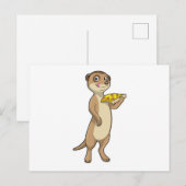 Erdmännchen mit Pizza Postkarte (Vorne/Hinten)