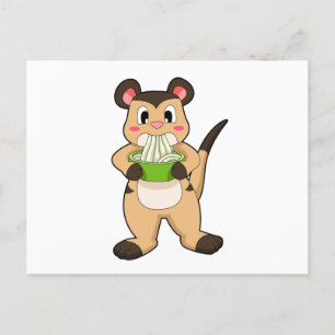 Erdmännchen mit Ramen Postkarte