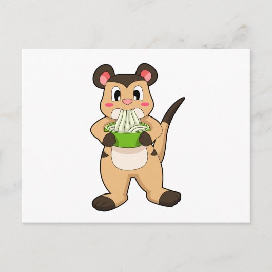 Erdmännchen mit Ramen Postkarte (Vorderseite)