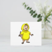 Erdmännchen mit Regenmantel Postkarte (Stehend Vorderseite)