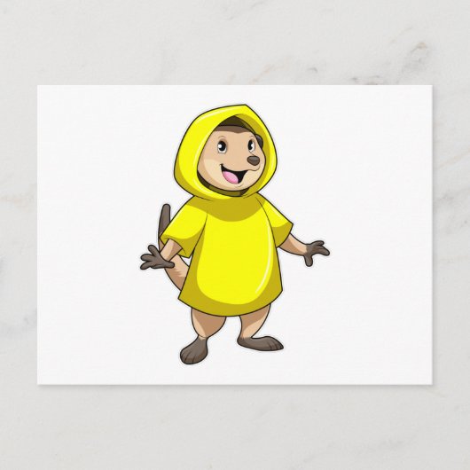 Erdmännchen mit Regenmantel Postkarte (Vorderseite)