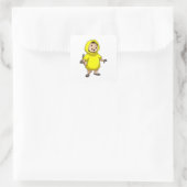 Erdmännchen mit Regenmantel Quadratischer Aufkleber (Tasche)
