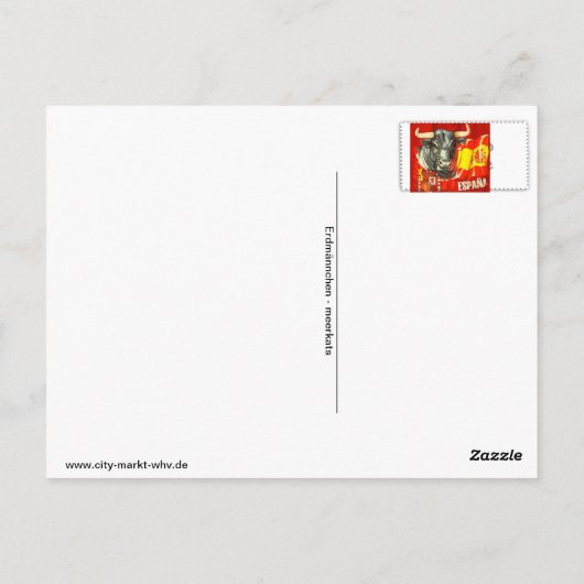 Erdmännchen Postkarte (Rückseite)