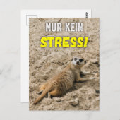 Erdmännchen-Postkarte ‚Nur kein Stress!‘ Postkarte (Vorne/Hinten)