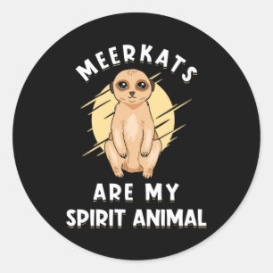 Erdmännchen Spirit Animal Runder Aufkleber