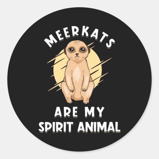 Erdmännchen Spirit Animal Runder Aufkleber (Vorderseite)