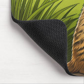 Erdmännchen steht wachsam in einem Grasfeld Mousepad (Ecke)