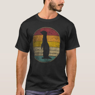 Erdmännchen Vintage Abgenutzt Retro Silhouette 60e T-Shirt