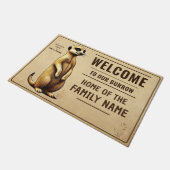 Erdmännchen Welcome personalisierbar für Familie Fußmatte (Schrägansicht)