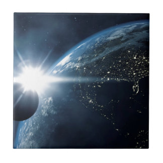 Erdmond und -sonne fliese