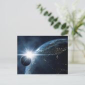 Erdmond und Sonne Postkarte (Stehend Vorderseite)