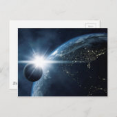 Erdmond und Sonne Postkarte (Vorne/Hinten)