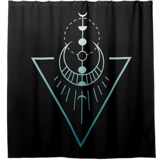 Erdmondphasen Duschvorhang (Vorderseite)