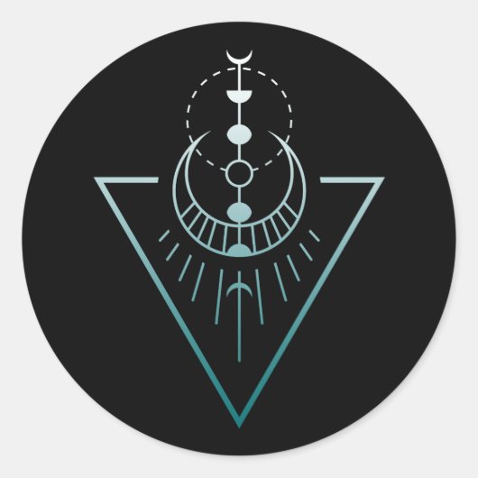 Erdmondphasen Runder Aufkleber (Vorderseite)