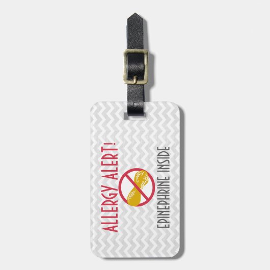 Erdnuss-Allergie-Adrenalin innerhalb der Kinder Gepäckanhänger (Vorderseite vertikal)