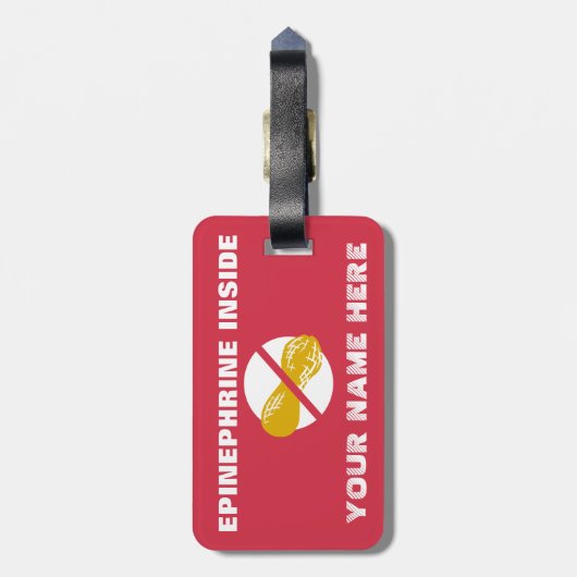 Erdnuss-Allergie-Alarm-Haifisch-Umbau für Gepäckanhänger (Rückseite vertikal)