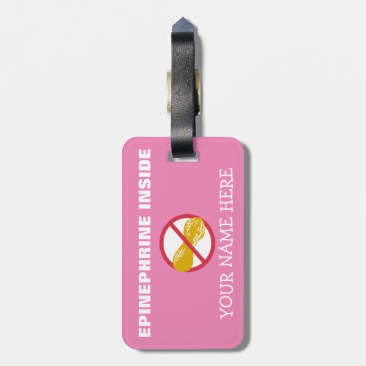 Erdnuss-Allergie-Superheld-Alarm-Umbau für Gepäckanhänger (Rückseite vertikal)