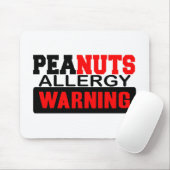 Erdnuss-Allergie-Warnung Mousepad (Mit Mouse)