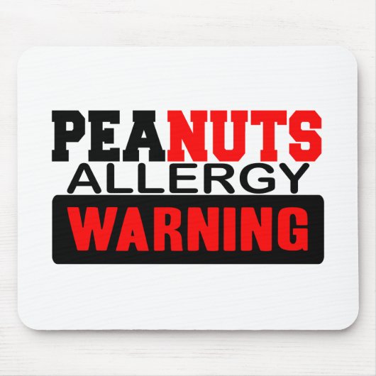 Erdnuss-Allergie-Warnung Mousepad (Vorne)