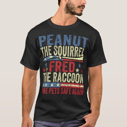 Erdnuss Das Eichhörnchen fesselte den Raccoon, um T-Shirt (Vorderseite)