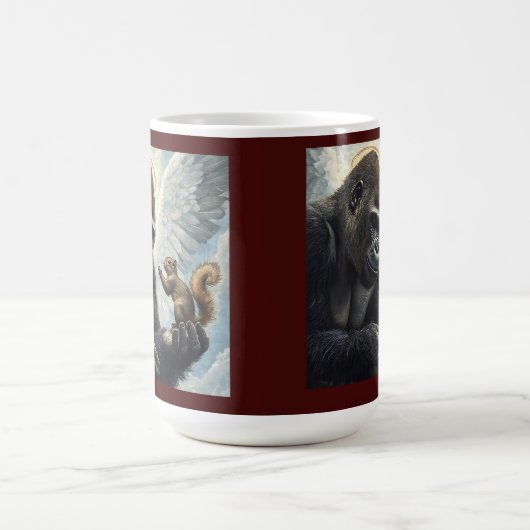 Erdnuss das Eichhörnchen und Harambe treffen sich Kaffeetasse (Mittel)