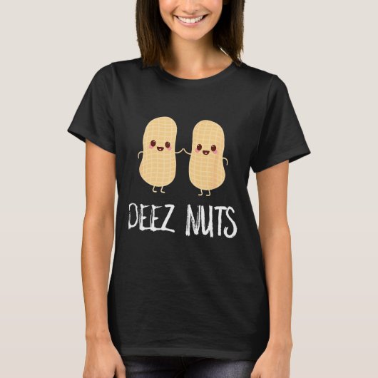 Erdnuss Essen Lustig Kawaii Süß Meme Deez Nuts Sch T-Shirt (Vorderseite)