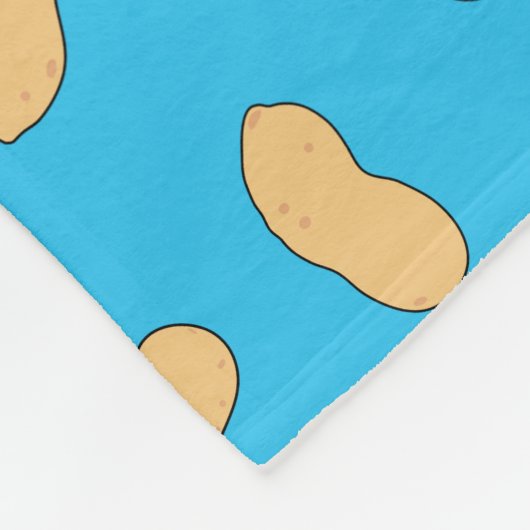 Erdnuss gesunder Snack Muster auf Blue Fleecedecke (Ecke)