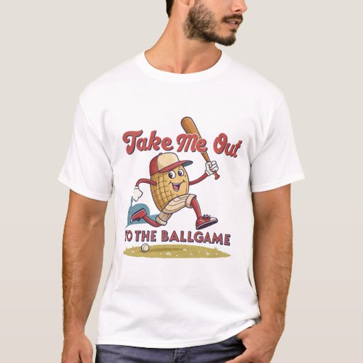 Erdnuss im Bat: Baseballspass T-Shirt (Vorderseite)