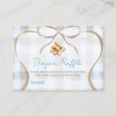 Erdnuss Junge Blau Gingham Baby Shower Windel Begleitkarte (Vorderseite)