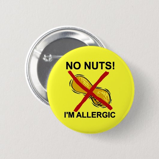 Erdnuss KEINE Nüsse bin ich allergisch Button (Vorne & Hinten)