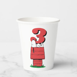 Erdnuss Snoopy Hundehütte Geburtstag Papiertassen Pappbecher