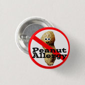 Erdnussallergie-Anstecknadel Medizinischer Alarm Button (Vorne & Hinten)