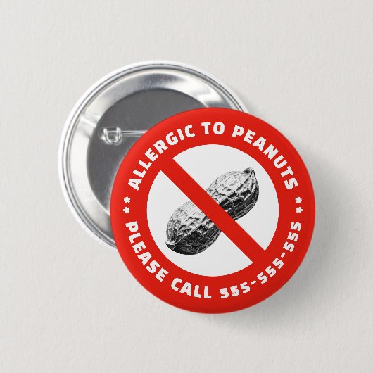 Erdnussallergie Button (Vorne & Hinten)