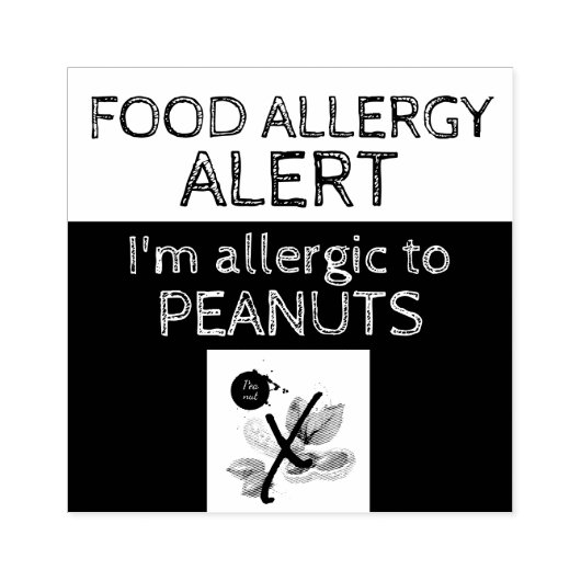 Erdnussallergie Gummistempel (Prägung)