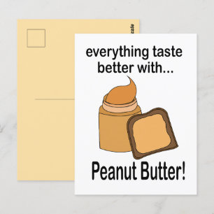 Erdnussbutter-Brot Essen Cute Postkarte