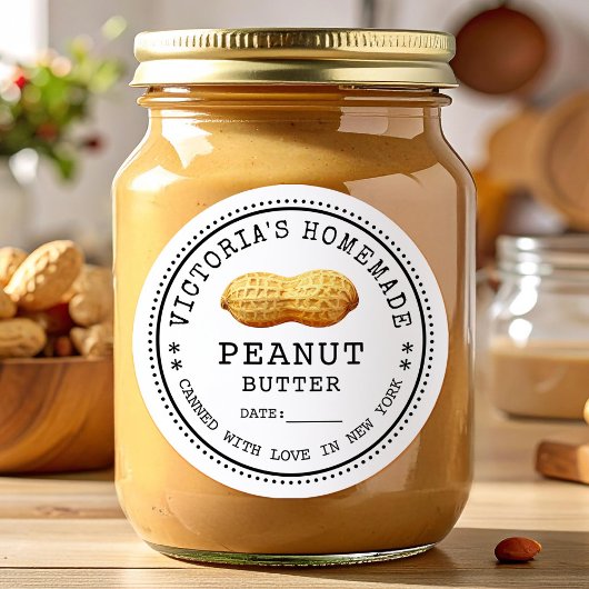 Erdnussbutter-Einmachen Runder Aufkleber